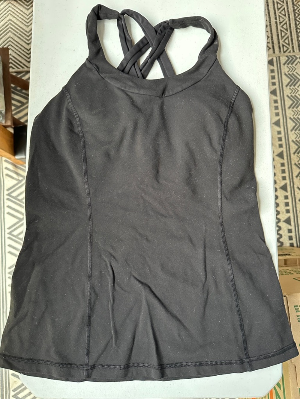 lululemon athletica Black Strappy Athletic Tank Sz 8